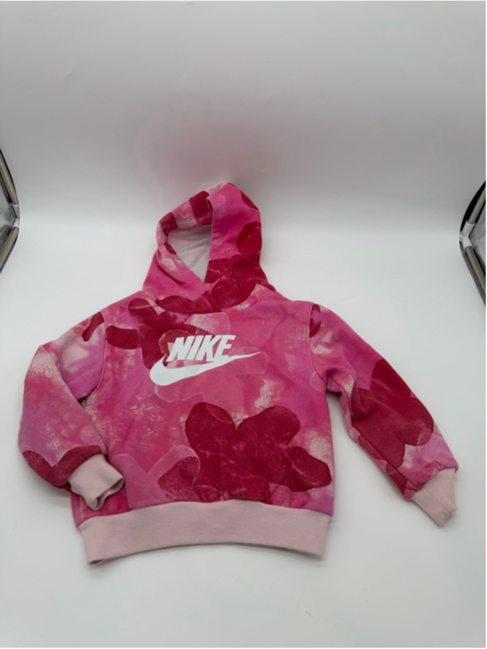 Girls Nike Pink Red Floral Hoodie 3T